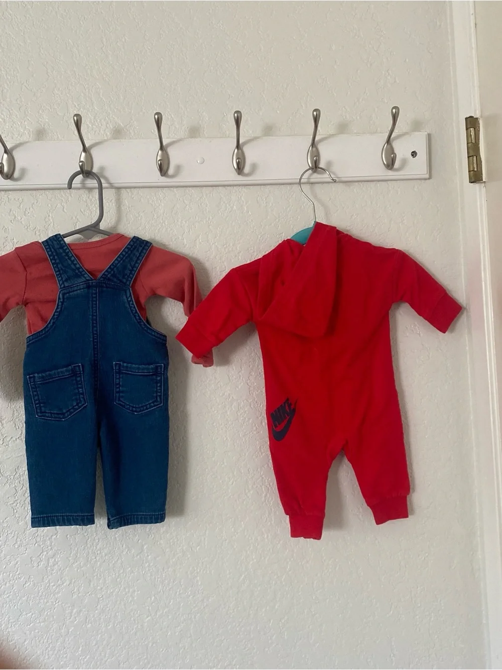 Red NIKE Zip-Up Baby Romper and overalls bundle - Picture 4 of 4